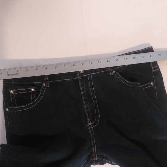 Y-Jeans women's size 15 (juniors) S. Skinny dark blue jeans - Picture 7 of 14